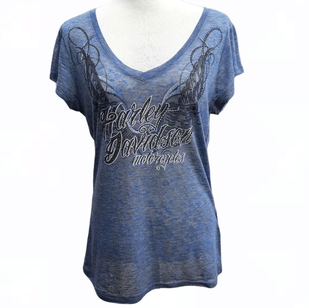 Harley Davidson Shirt Medium Blue Shirt